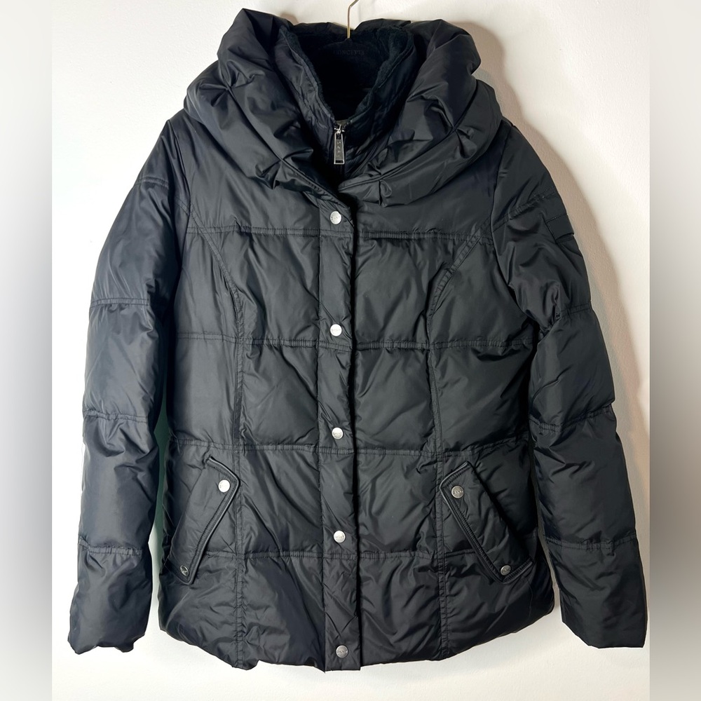 DKNY Black Puffer Jacket Coat Warm SZ L EUC
